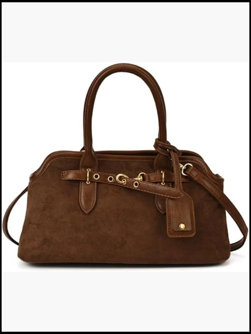 Faux Suede Slouchy Hobo Bag Tote Shoulder Crossbody Purse Vintage Fall Handbag